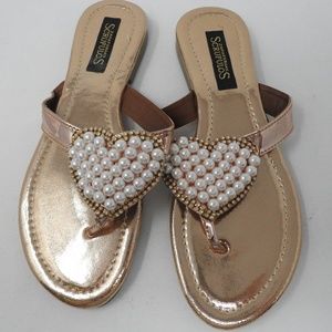 Rose Gold Pearl Sandal flip flops